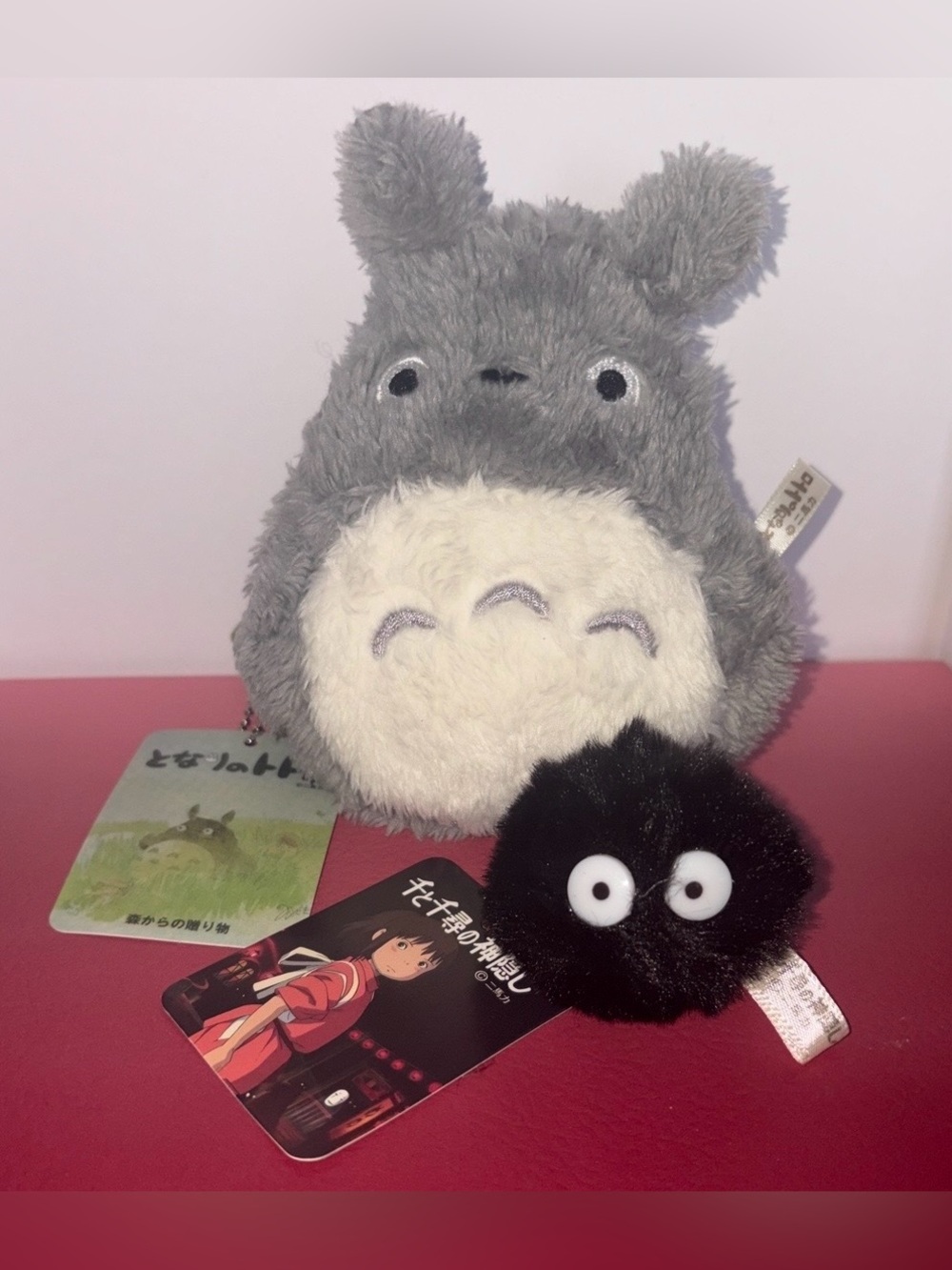 Totoro Plush Coin Pouch and Soot Sprite Keychain